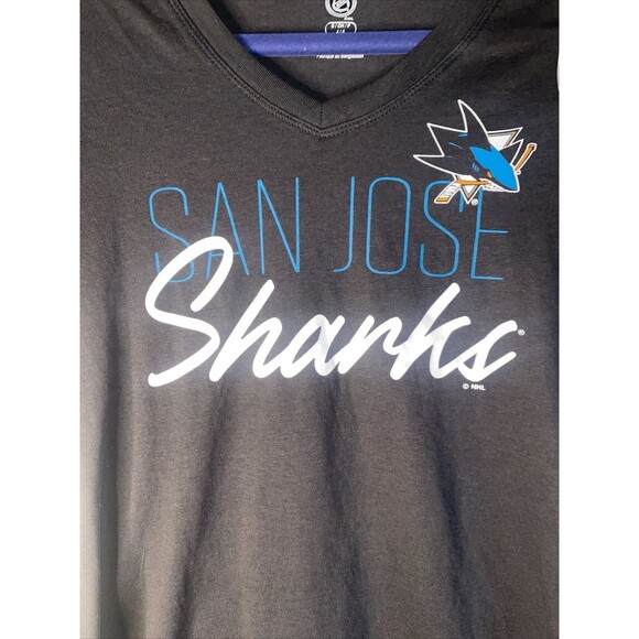 new San Jose Sharks hockey shirt NHL VNeck Short Sleeve S sports fan - Picture 2 of 7